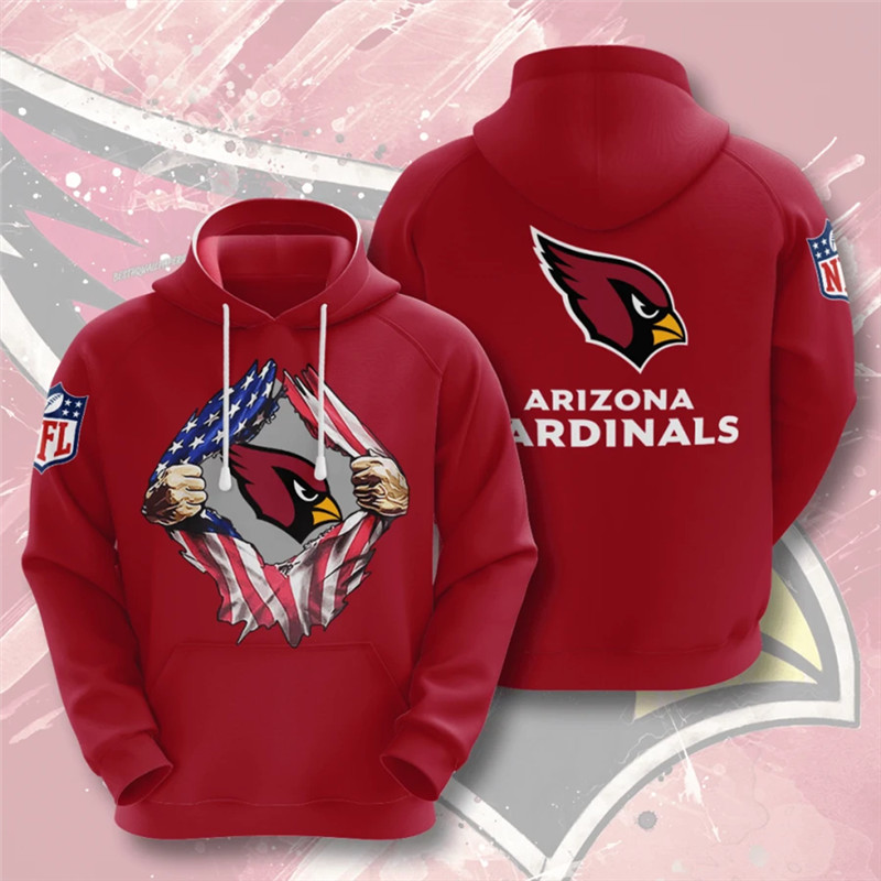 Men's Arizona Cardinals Red NFL 3D Trending T-Shirt Hoodie